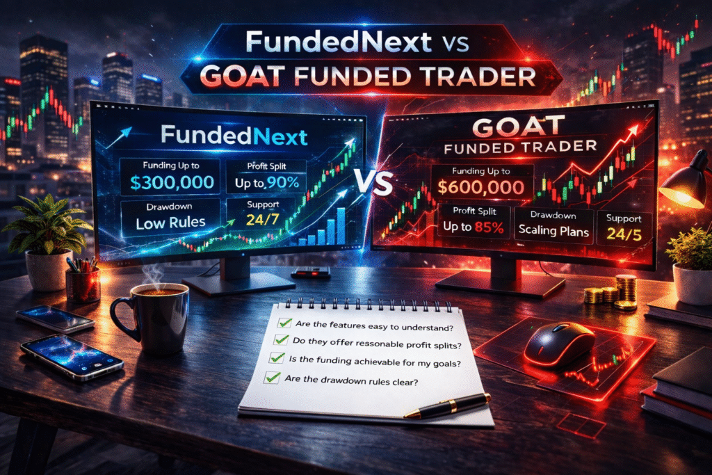 FundedNext vs GOAT Funded Trader 2026: Which Prop Firm Is Better?