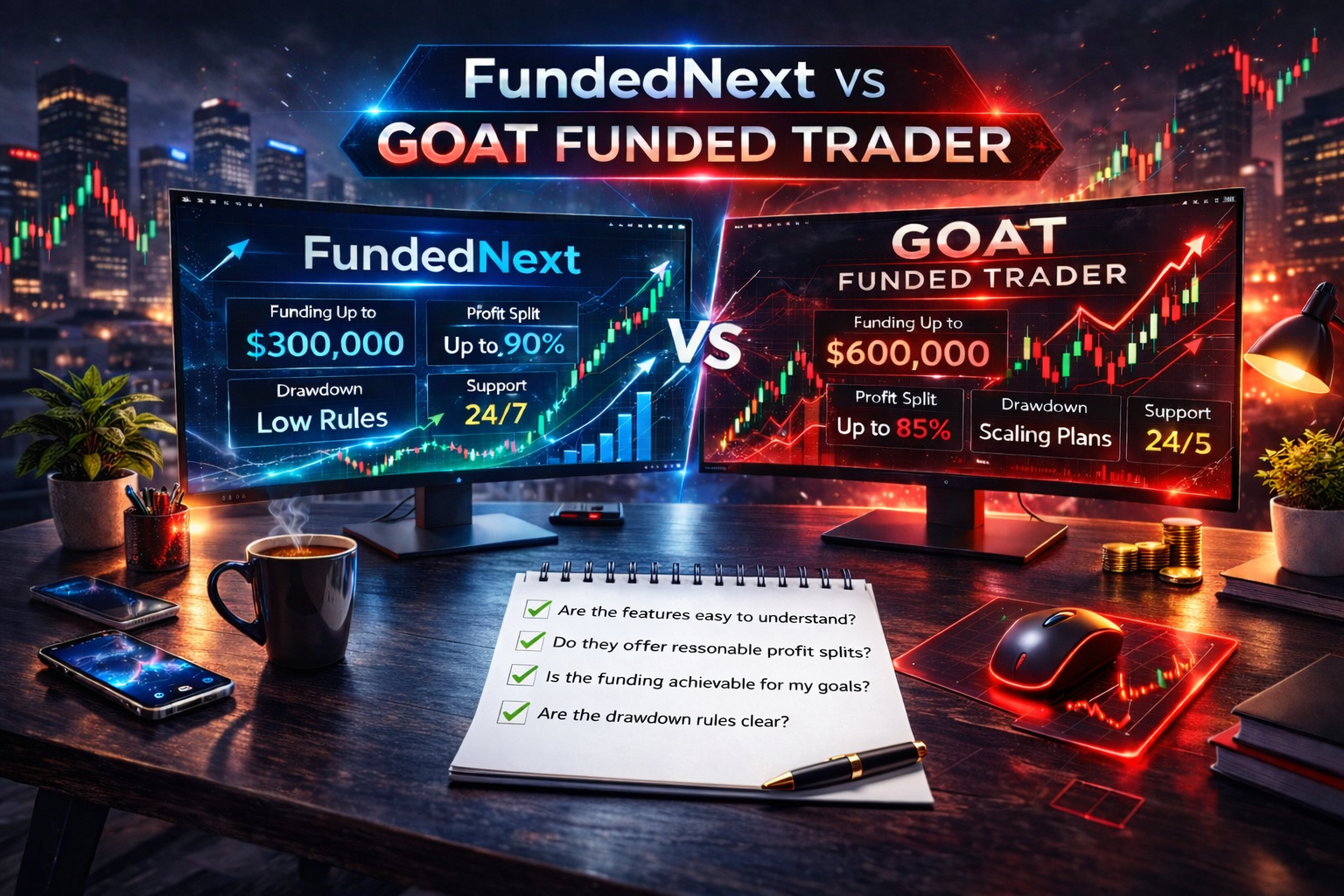 FundedNext vs GOAT Funded Trader 2026: Which Prop Firm Is Better?