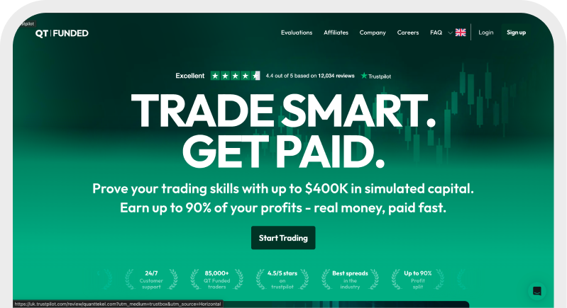 QT Funded trading interface