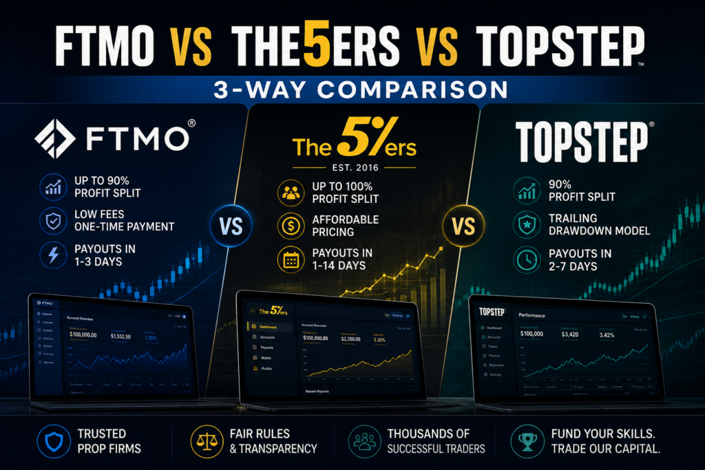 FTMO vs The5ers vs Topstep 2026 – Which Is Better?