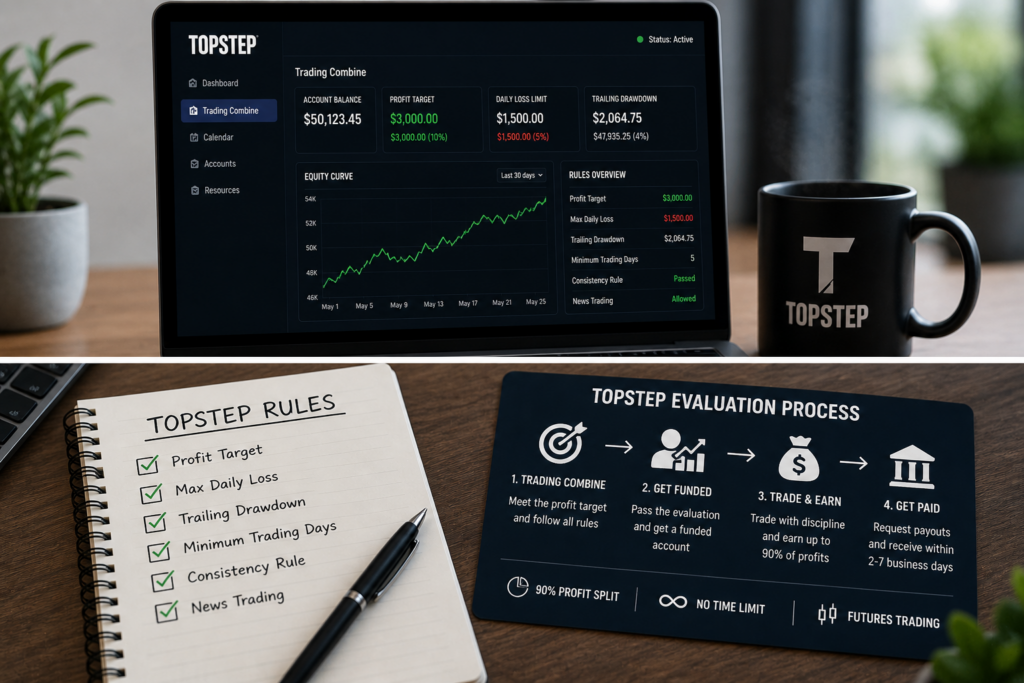 is topstep legit evaluation process and trading rules including profit target daily loss limit and trailing drawdown