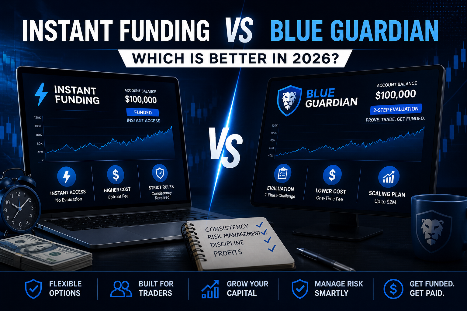 Blue Guardian vs Instant Funding: Which Is Better in 2026?
