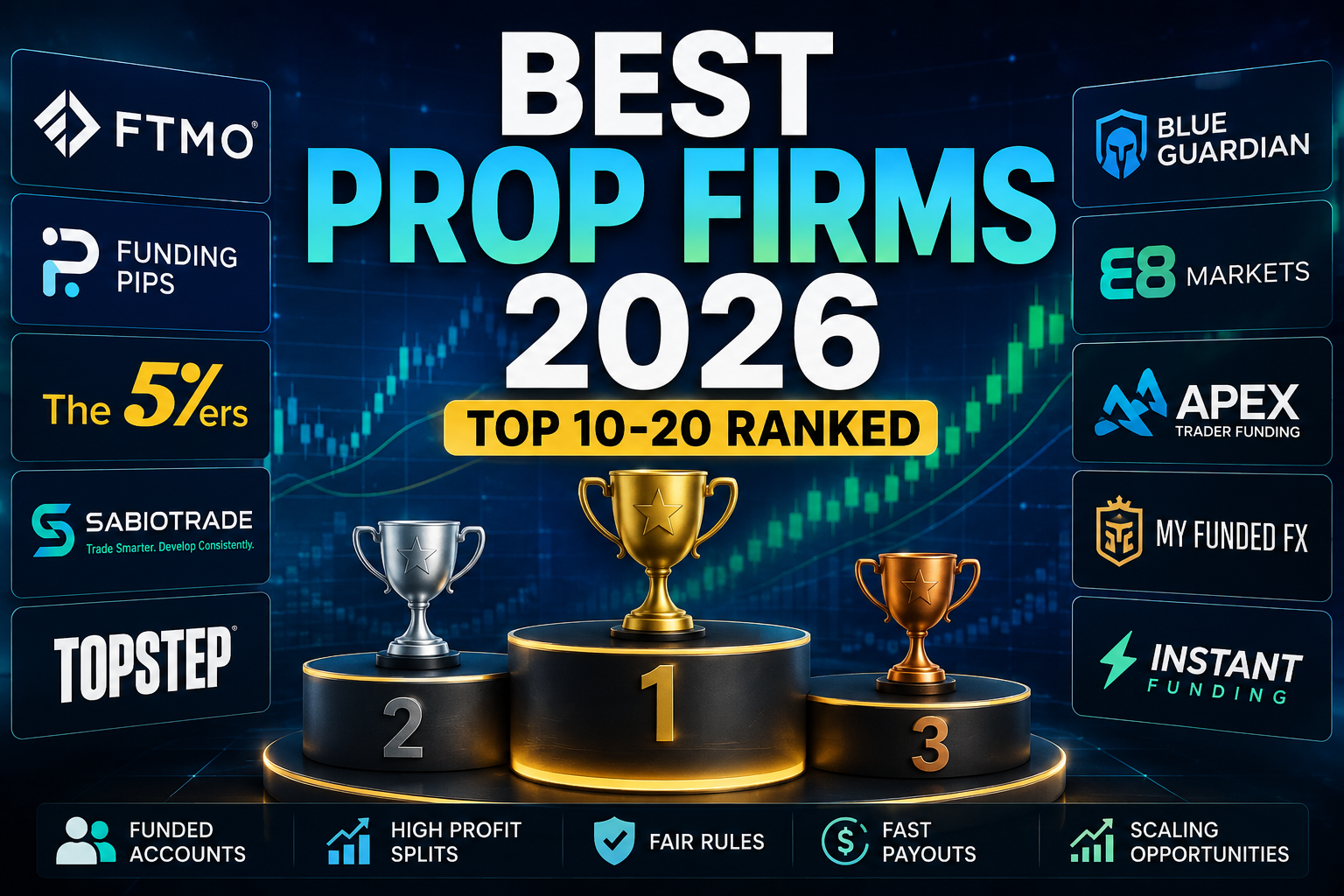 Best Prop Firms 2026: Top 10–20 Ranked