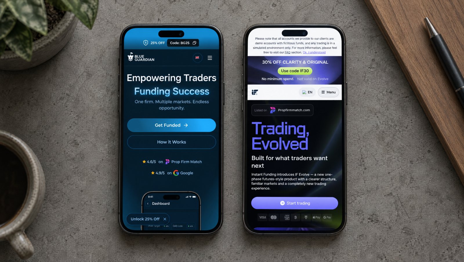 Blue Guardian vs Instant Funding: Which Is Better in 2026?