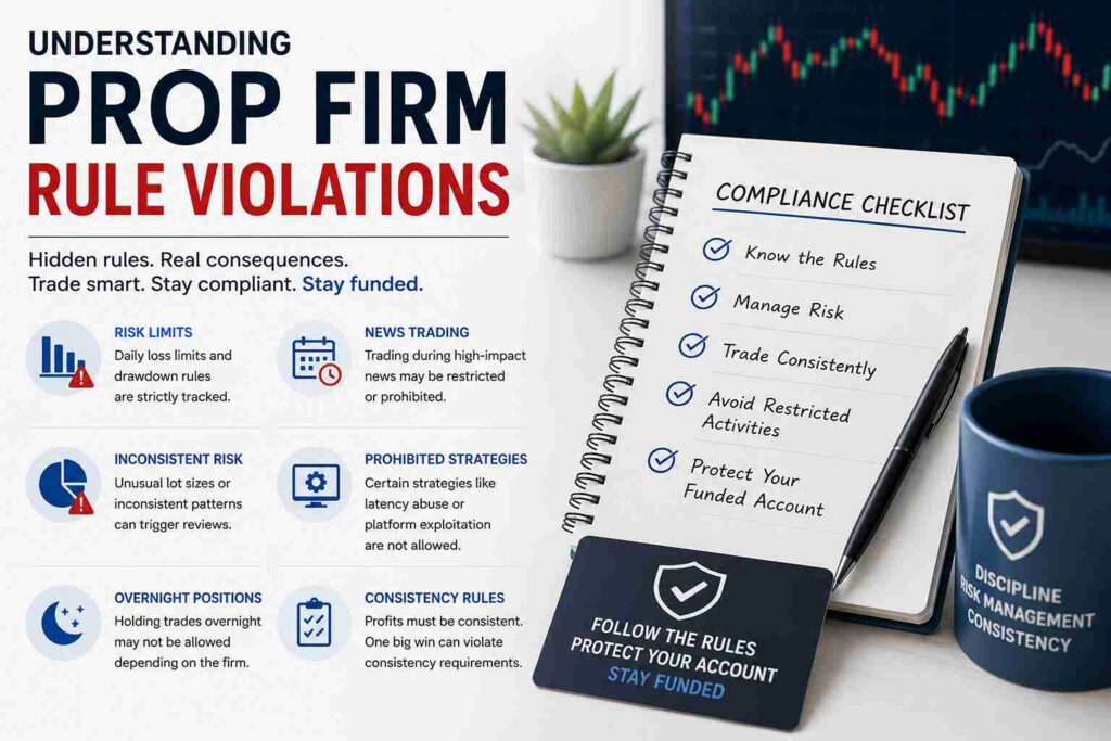 How traders can avoid prop firm rule violations through disciplined risk management and consistent trading habits.