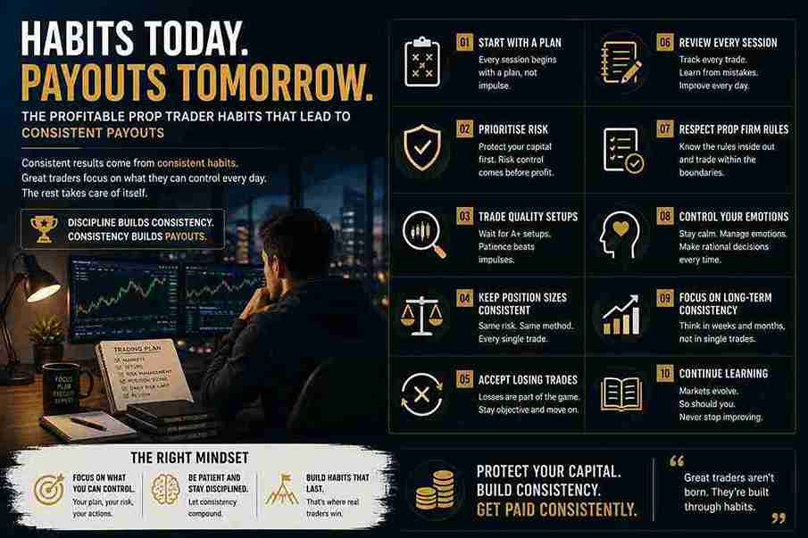 Profitable prop trader habits that help funded traders earn consistent payouts