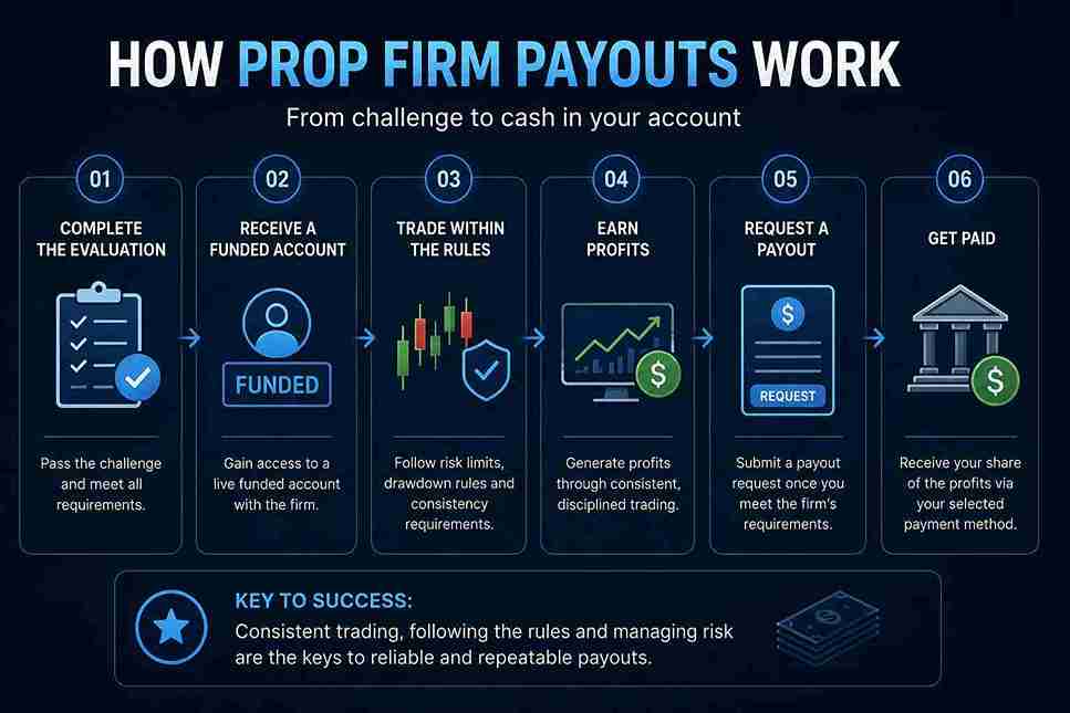 How prop firm payouts work and what traders should expect