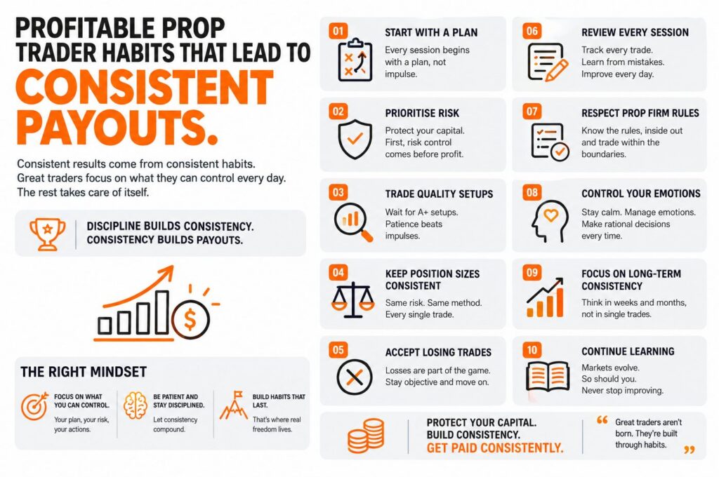 Profitable prop trader habits that help funded traders earn consistent payouts