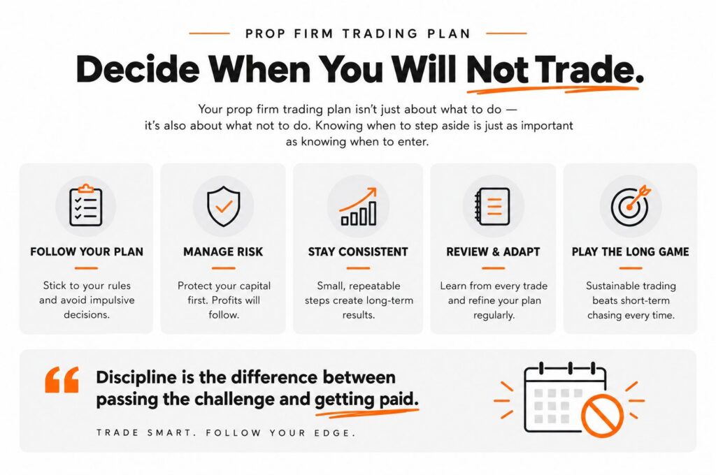 prop firm trading plan showing daily trading routine and journal