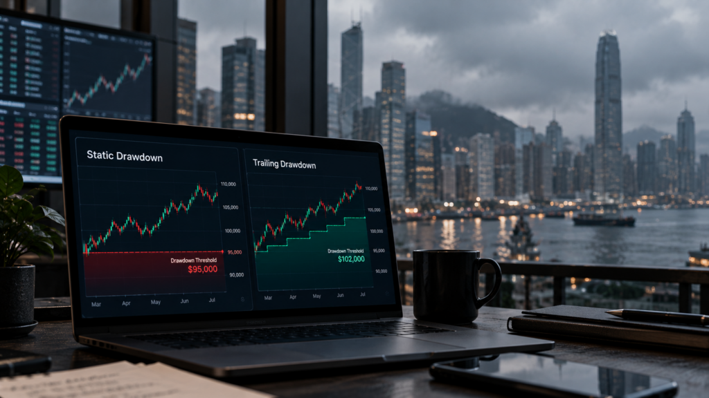 static vs trailing drawdown comparison for prop traders