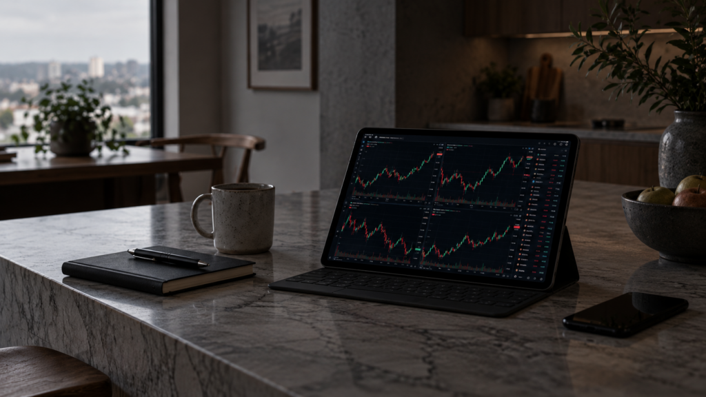 Preparing for a high-impact trading session by reviewing market volatility, slippage, entry conditions and risk management rules.