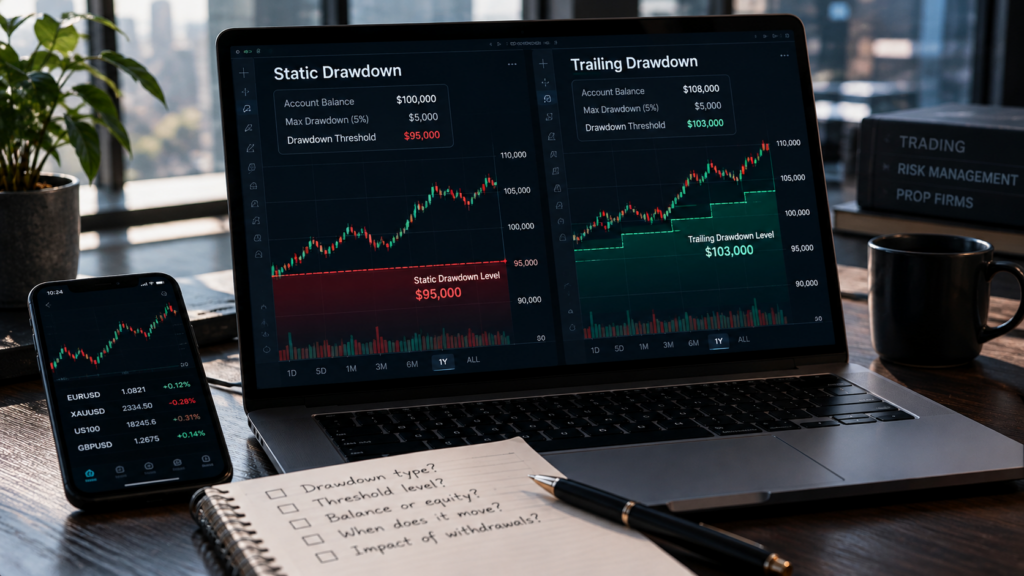 static vs trailing drawdown account risk comparison