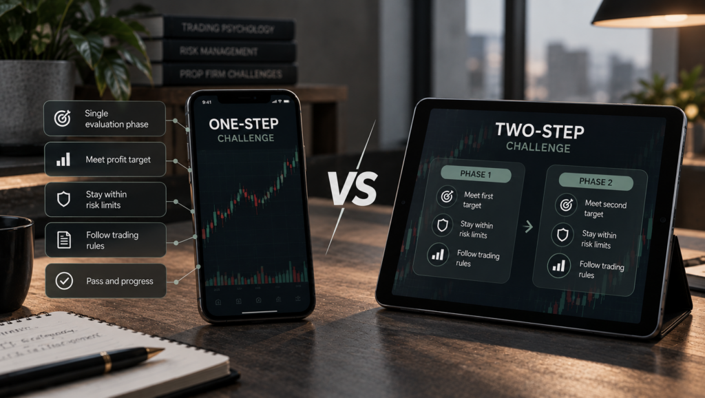 one-step vs two-step prop firm challenges comparison