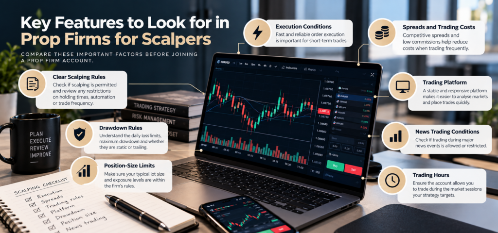 best prop firms for scalping with competitive spreads, commissions and risk management rules