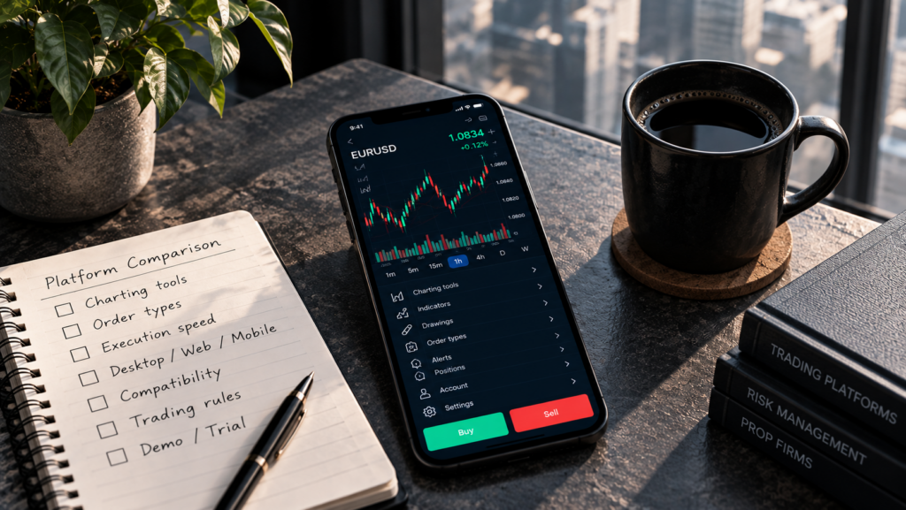 prop firm trading platforms checklist