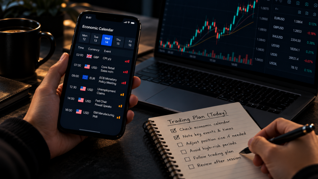 Economic calendar prop firm trading checklist for scheduled releases and risk management