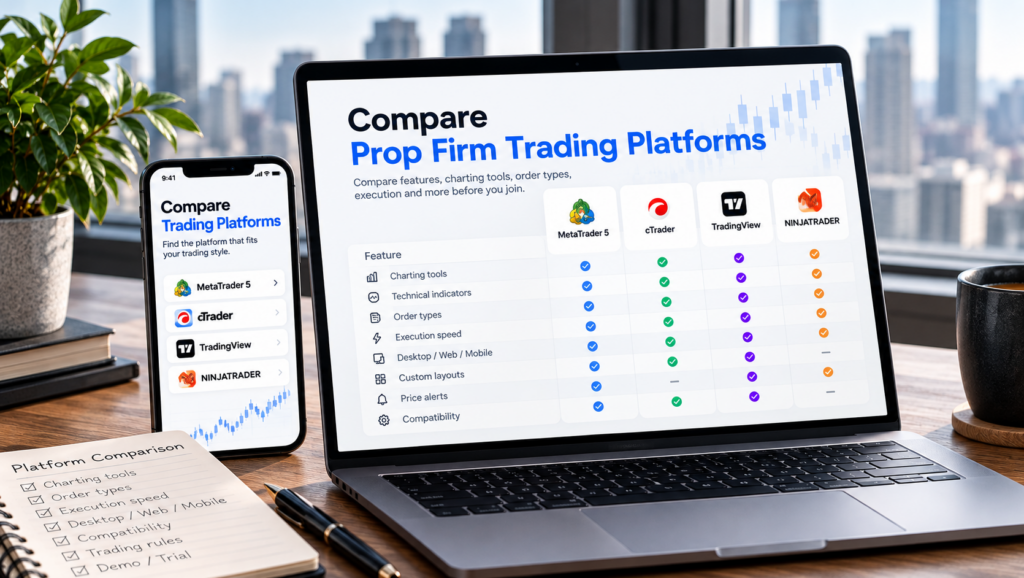 prop firm trading platforms charting and order management